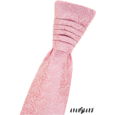 Púder rózsaszín francia nyakkendő Paisley mintával