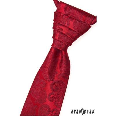 Piros Paisley mintás francia nyakkendő