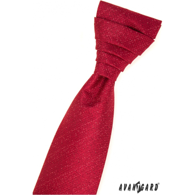 Piros francia nyakkendő egy díszzsebkendővel