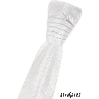 Francia fehér nyakkendő fényes mintával