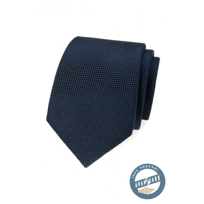 Strukturált kék selyem nyakkendő díszdobozban