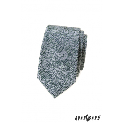 Vékony nyakkendő paisley mintával