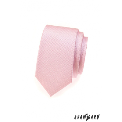 Rózsaszín finom strukturált slim nyakkendő