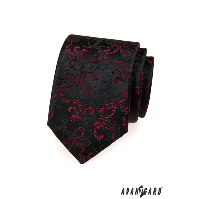 Fekete-piros motívumú nyakkendő