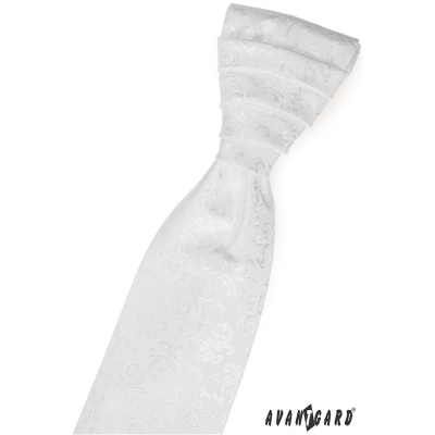Fényes fehér francia nyakkendő