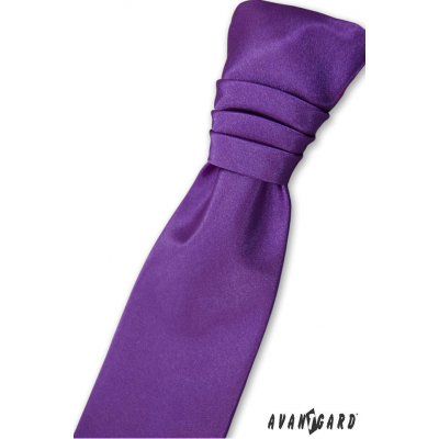Francia fiú lila nyakkendő + díszzsebkendő