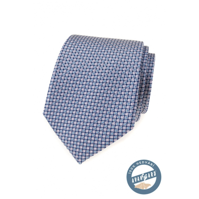 Kék mintás selyem nyakkendő