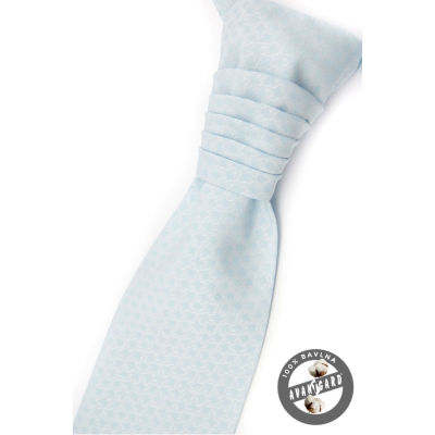 Világos kék esküvői nyakkendő díszzsebkendővel