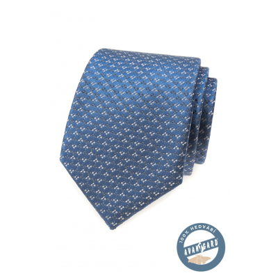Kék selyem nyakkendő mintával