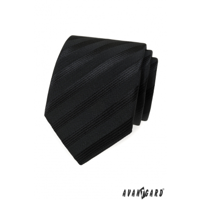 Fekete nyakkendő széles csíkokkal