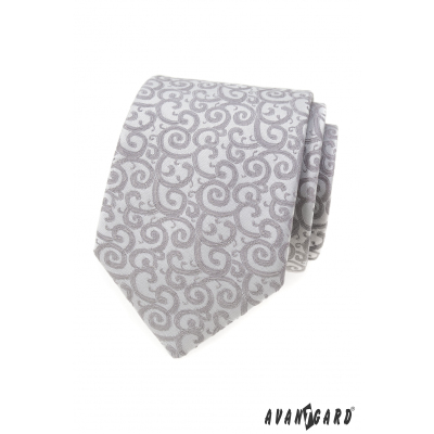 Világosszürke nyakkendő mintával