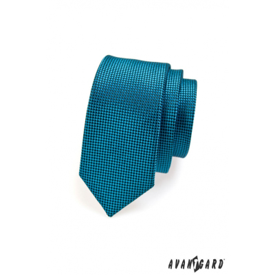 Keskeny steppelt nyakkendő kék színben