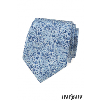 Kék nyakkendő elegáns paisley mintával