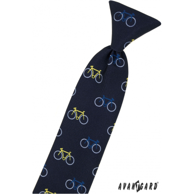 Kék gyerek nyakkendő 31 cm, színes kerékpár