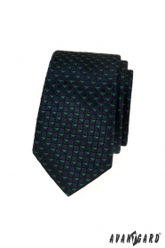 Kék nyakkendő zöld háromszögekkel