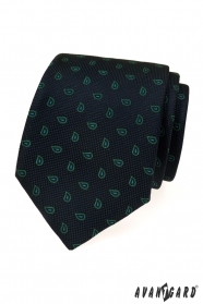 Kék nyakkendő zöld motívummal