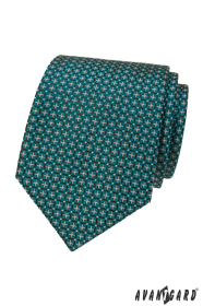 Türkiz árnyalatú mintás nyakkendő