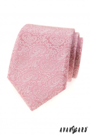Púder rózsaszín nyakkendő Paisley mintával