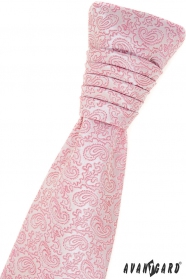 Francia nyakkendő por rózsaszín Paisley mintával