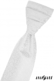 Fehér esküvői nyakkendő mintával