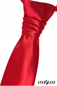 Piros fiú francia nyakkendő díszzsebkendővel