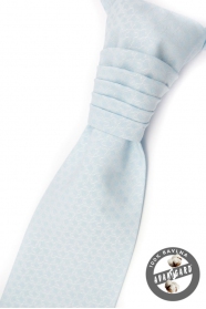 Világos kék esküvői nyakkendő díszzsebkendővel