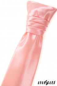 Rózsaszín francia nyakkendő fiúknak + díszzsebkendő