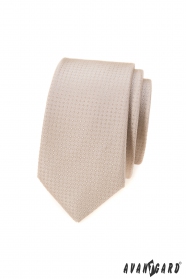 Bézs színű keskeny nyakkendő pöttyökkel