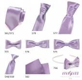 Francia világos lila nyakkendő fiúknak díszzsebkendővel - uni