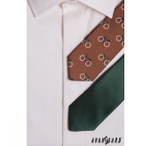 Barna keskeny nyakkendő, kerékpár mintás - szélesség 5 cm