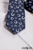 Kék nyakkendő patkóval - szélesség 7 cm