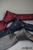 Szürke nyakkendő narancs róka - szélesség 7 cm