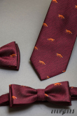Bordó nyakkendő - róka - szélesség 7 cm