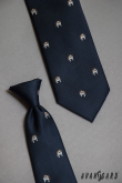 Kék nyakkendő Bulldog mintás - szélesség 7 cm