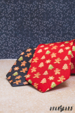 Piros nyakkendő karácsonyi mézeskalácstal - szélesség 7 cm