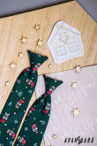 Zöld nyakkendő 31 cm karácsonyi motívummal - hossz 31 cm