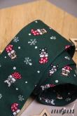 Zöld karácsonyi nyakkendő egy bulldoggal - szélesség 7 cm