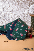 Sötétkék karácsonyi nyakkendő bulldoggal - szélesség 7 cm