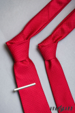 Piros nyakkendő strukturált mintával - szélesség 6 cm