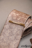 Bézs nyakkendő paisley motívummal - szélesség 7 cm