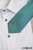 Türkiz árnyalatú mintás nyakkendő - szélesség 7 cm
