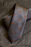 Szürke nyakkendő, fácánmintás - szélesség 7 cm