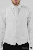 Fehér francia nyakkendő fényes csíkokkal - uni