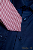 Pamut nyakkendő bordó csíkkal - szélesség 7 cm