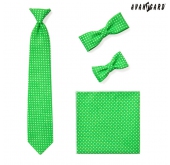 Zöld fiú nyakkendő fehér pontokkal
