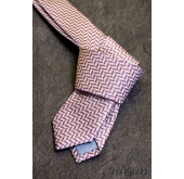 Karcsú nyakkendő por rózsaszín mintával