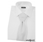 Fehér esküvői nyakkendő mintával - uni