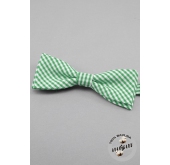Zöld-fehér kockás, prémium, férfi csokornyakkendő - 12,5 cm