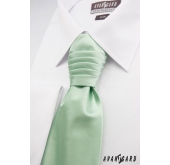 Finom zöld esküvői nyakkendő díszzsebkendővel - uni