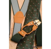 Zöld nyakkendő szarvas motívummal - szélesség 7 cm